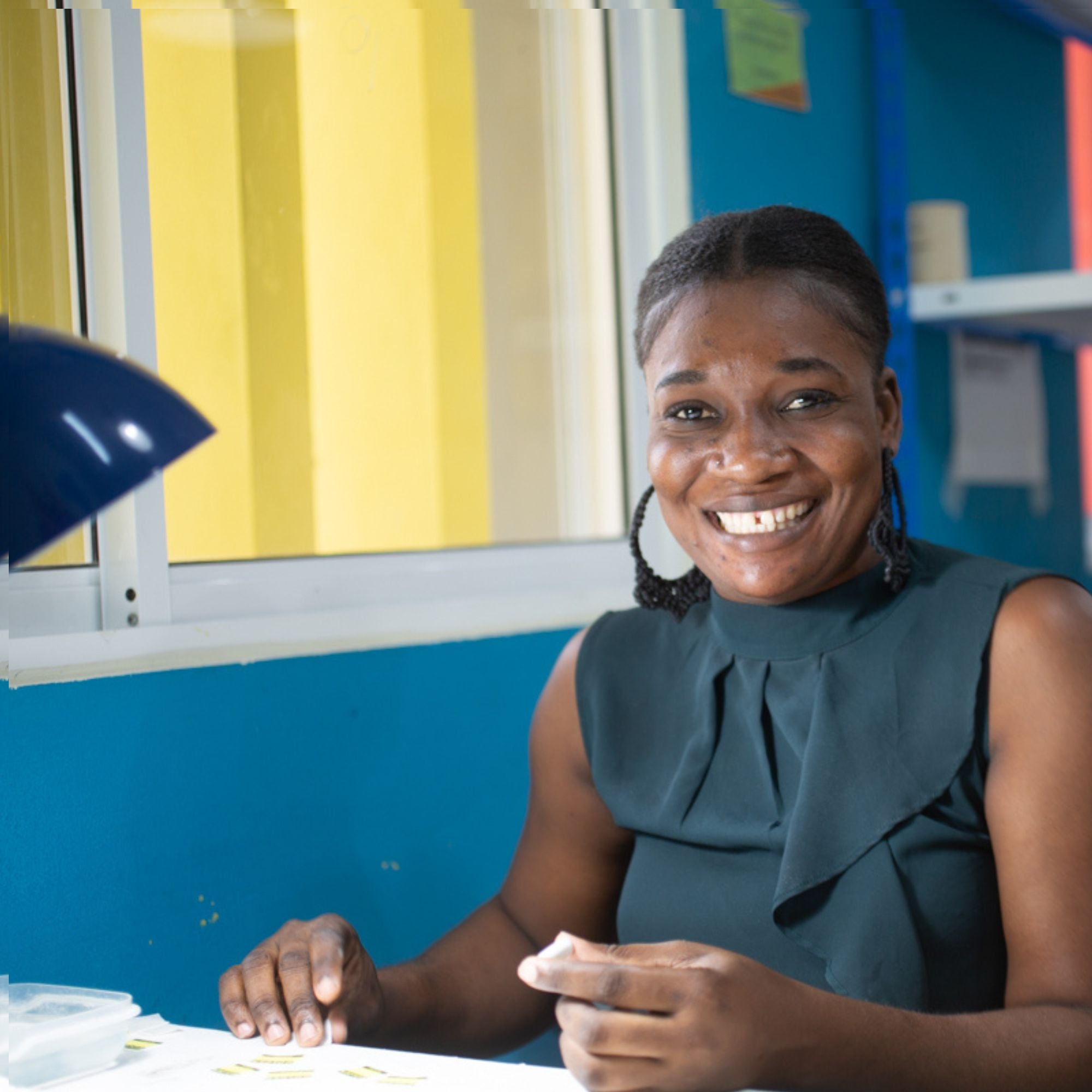 Artisan smiling at work